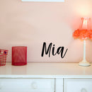 Vinyl Wall Art Decal Girls Custom Name - ’MIA’ Custom Text Name - Girls Bedroom Vinyl Wall Decals - Cute Wall Art Decals for Baby Girl Nursery Room Decor (12" x 19"; Black Cursive)   2