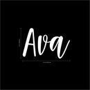 Vinyl Wall Art Decal Girls Custom Name - ’AVA’ Custom Text Name - 12" x 23" - Girls Bedroom Vinyl Wall Decals - Cute Wall Art Decals for Baby Girl Nursery Room Decor (12" x 23"; White Cursive) White 12" x 23" 3