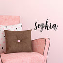 Vinyl Wall Art Decal Girls Custom Name - ’Sophia’ Custom Text Name - Girls Bedroom Vinyl Wall Decals - Cute Wall Art Decals for Baby Girl Nursery Room Decor (12" x 26"; Black Cursive)   4