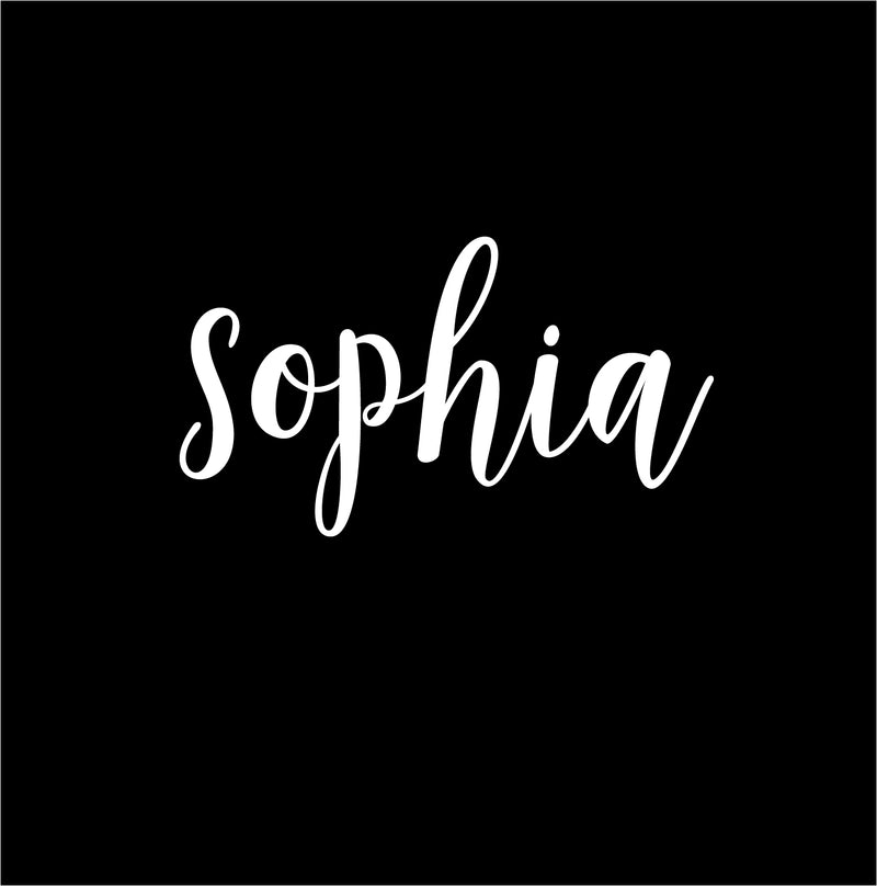 Vinyl Wall Art Decal Girls Custom Name - ’Sophia’ Custom Text Name - 12" x 26" - Girls Bedroom Vinyl Wall Decals - Cute Wall Art Decals for Baby Girl Nursery Room Decor (12" x 26"; White Cursive) White 12" x 26" 4