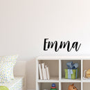 Vinyl Wall Art Decal Girls Custom Name - ’Emma’ Custom Text Name - 12" x 34" - Girls Bedroom Vinyl Wall Decals - Cute Wall Art Decals for Baby Girl Nursery Room Decor (12" x 34"; Black Cursive) Black 12" x 34" 2