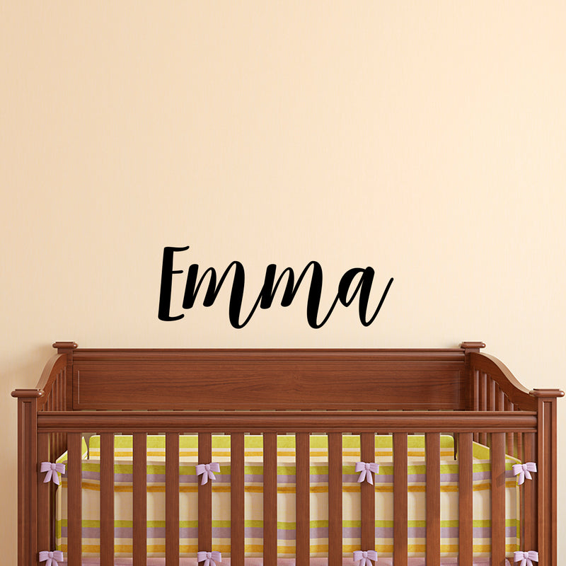 Vinyl Wall Art Decal Girls Custom Name - ’Emma’ Custom Text Name - Girls Bedroom Vinyl Wall Decals - Cute Wall Art Decals for Baby Girl Nursery Room Decor (12" x 26"; Black Text)   3