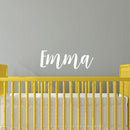 Vinyl Wall Art Decal Girls Custom Name - ’Emma’ Custom Text Name - 12" x 34" - Girls Bedroom Vinyl Wall Decals - Cute Wall Art Decals for Baby Girl Nursery Room Decor (12" x 34"; White Cursive) White 12" x 34"