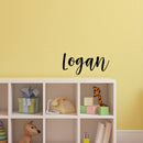 Vinyl Wall Art Decal Boys Custom Name - 'LOGAN' Custom Cursive Name- Little Boys Bedroom Vinyl Wall Decals - Cute Wall Art Decals for Baby Boy Nursery Room Decor