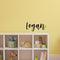 Vinyl Wall Art Decal Boys Custom Name - ’Logan’ Custom Text Name - 12" x 29" - Little Boys Bedroom Vinyl Wall Decals - Cute Wall Art Decals for Baby Boy Nursery Room Decor (12" x 29"; Black Cursive) Black 12" x 29"