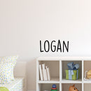 Vinyl Wall Art Decal Boys Custom Name - ’Logan’ Custom Text Name - Little Boys Bedroom Vinyl Wall Decals - Cute Wall Art Decals for Baby Boy Nursery Room Decor (12" x 29"; Black Cursive)   2