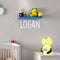 Vinyl Wall Art Decal Boys Custom Name - ’Logan’ Custom Text Name - 12" x 29" - Little Boys Bedroom Vinyl Wall Decals - Cute Wall Art Decals for Baby Boy Nursery Room Decor (12" x 29"; White Text) White 12" x 29"