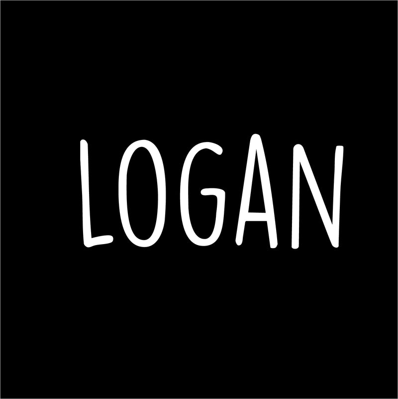 Vinyl Wall Art Decal Boys Custom Name - ’Logan’ Custom Text Name - 12" x 29" - Little Boys Bedroom Vinyl Wall Decals - Cute Wall Art Decals for Baby Boy Nursery Room Decor (12" x 29"; White Text) White 12" x 29" 4
