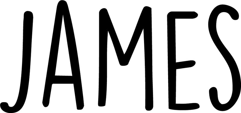 Vinyl Wall Art Decal Boys Custom Name - ’James’ Custom Text Name - 12" x 29" - Little Boys Bedroom Vinyl Wall Decals - Cute Wall Art Decals for Baby Boy Nursery Room Decor (12" x 29"; Black Text) Black 12" x 29" 4