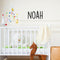 Vinyl Wall Art Decal Boys Custom Name - 'NOAH' Custom Text Name - Little Boys Bedroom Vinyl Wall Decals - Cute Wall Art Decals for Baby Boy Nursery Room Decor