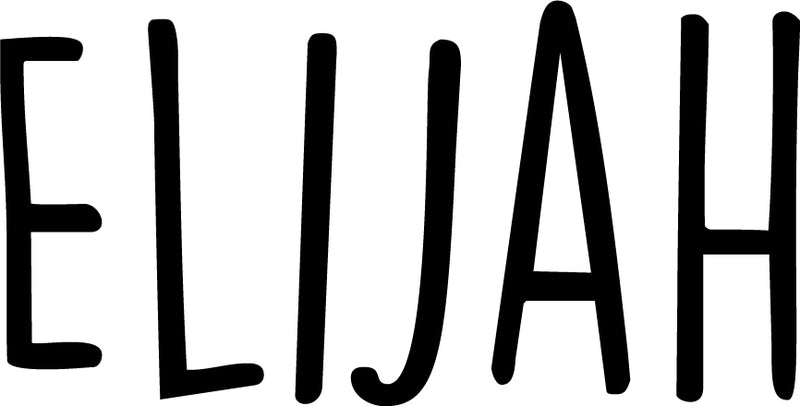 Vinyl Wall Art Decal Boys Custom Name - ’Elijah’ - 12" x 23" - Little Boys Bedroom Wall Decals - Cute Wall Art for Baby Boy Nursery Room Decor (12" x 23"; White) (12" x 23"; Black Handwritten) Black 12" x 23" 4