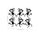 Set of 6 Vinyl Wall Art Decals - Monkeys - Each - Bedroom Wall Art Vinyl Stickers - Unisex Nursery Animal Theme Decal - Kids Room Vinyl Wall Stickers   3