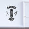 Vinyl Wall Art Decal - Barber Shop Sign - Indoor Outdoor Vintage Sign Decoration Wall Art - Business Wall Decor - Trendy Modern Wall Art Window Door Decor (White)