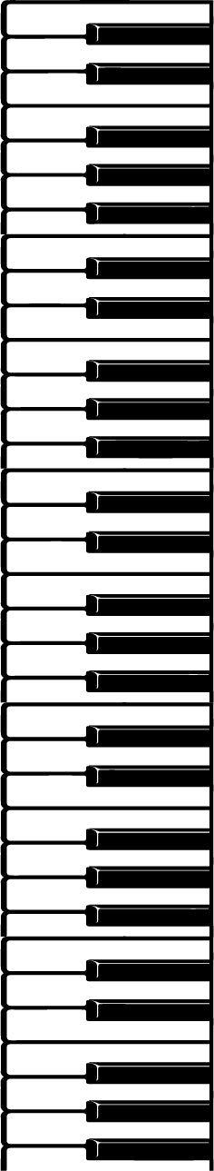 Vinyl Wall Art Decal - Piano Keys Design - 4Decoration Vinyl Sticker - Unisex Musician Wall Art Decal - Modern Music Instrument Decal - Indoor Outdoor Stencil Adhesive (44" x 8"; Black)