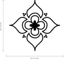 Set of 20 Vinyl Wall Art Decals - Pretty Flowers Pattern - 5" x 5" Each - Bedroom Living Room Office Dorm Room Girly Home Decor - Trendy Apartment Stencil Adhesive Stickers (5" x 5" Each; Black) Black 5" x 5" each 3