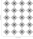 Set of 20 Vinyl Wall Art Decals - Pretty Flowers Pattern - 5" x 5" Each - Bedroom Living Room Office Dorm Room Girly Home Decor - Trendy Apartment Stencil Adhesive Stickers (5" x 5" Each; Black) Black 5" x 5" each 4