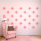 Set of 20 Vinyl Wall Art Decals - Pretty Flowers Pattern - 5" x 5" Each - Bedroom Living Room Office Dorm Room Girly Home Decor - Trendy Apartment Stencil Adhesive Stickers (5" x 5" Each; Red) Red 5" x 5" each