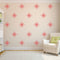 Set of 20 Vinyl Wall Art Decals - Pretty Flowers Pattern - 5" x 5" Each - Bedroom Living Room Office Dorm Room Girly Home Decor - Trendy Apartment Stencil Adhesive Stickers (5" x 5" Each; Red) Red 5" x 5" each 2