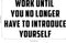 Wall Art Vinyl Decal Inspirational Life Quotes - Work Until You No Longer Have to Introduce Yourself - 23" x 38" Vinyl Sticker Decals Wall Decor - Motivational Business Office Wall Art Black 23" x 38" 3