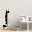 Nursery Vinyl Wall Art Decal - Let’s See Your Growth Chart Zoo Giraffe - 62. Safari Animal Wall Art Sticker Decals - Unisex Kids Room Play Area Daycare Wall Decor (62.5" x 22"; Yellow)   2