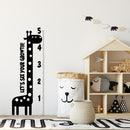Nursery Vinyl Wall Art Decal - Let’s See Your Growth Chart Zoo Giraffe - 62. Safari Animal Wall Art Sticker Decals - Unisex Kids Room Play Area Daycare Wall Decor (62.5" x 22"; Yellow)   3