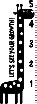 Nursery Vinyl Wall Art Decal - Let’s See Your Growth Chart Zoo Giraffe - 62.5" x 22" - Safari Animal Wall Art Sticker Decals - Unisex Kids Room Play Area Daycare Wall Decor (62.5" x 22"; Black) Black 62.5" x 22" 4