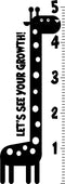 Nursery Vinyl Wall Art Decal - Let’s See Your Growth Chart Zoo Giraffe - 62.5" x 22" - Safari Animal Wall Art Sticker Decals - Unisex Kids Room Play Area Daycare Wall Decor (62.5" x 22"; Black) Black 62.5" x 22" 4