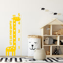 Nursery Vinyl Wall Art Decal - Let’s See Your Growth Chart Zoo Giraffe - 62.5" x 22" - Safari Animal Wall Art Sticker Decals - Unisex Kids Room Play Area Daycare Wall Decor (62.5" x 22"; Yellow) Yellow 62.5" x 22" 3