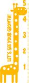 Nursery Vinyl Wall Art Decal - Let’s See Your Growth Chart Zoo Giraffe - 62.5" x 22" - Safari Animal Wall Art Sticker Decals - Unisex Kids Room Play Area Daycare Wall Decor (62.5" x 22"; Yellow) Yellow 62.5" x 22" 4