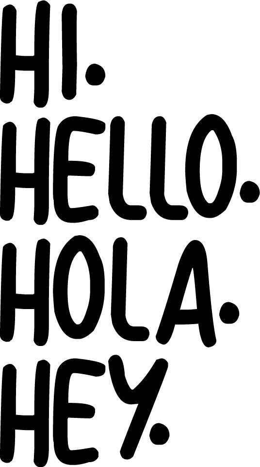 Vinyl Art Wall Decals - Hi. Hello. Hola. Hey. - Living Room Decor - Office Wall Decor - Multi-Language Hello Vinyl Sign For Home Business Workspace Friendly Stencil Adhesive   4