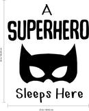 Baby Nursery Vinyl Art Wall Decal - A Superhero Sleeps Here - 26" x 23" - Inspirational Motivational Quote Wall Art Decor - Removable Wall Decals for Kids Childrens Toddlers Bedroom Playroom Black 26" x 23" 3