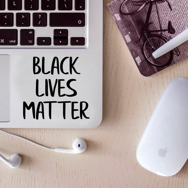 Vinyl Laptop Skin Decal - Black Lives Matter - Removable Waterproof Car Bumper Sticker Decals (5" x 5"; Black Text)