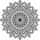 Vinyl Wall Art Decal - Mandala Figure - 23" x 23" - Adhesive Vinyl Sticker Decals - Home Apartment Workplace Decor - Yoga Studio Namaste Meditation Mandala Bohemian Flower (23" x 23"; Black) Black 23" x 23" 4