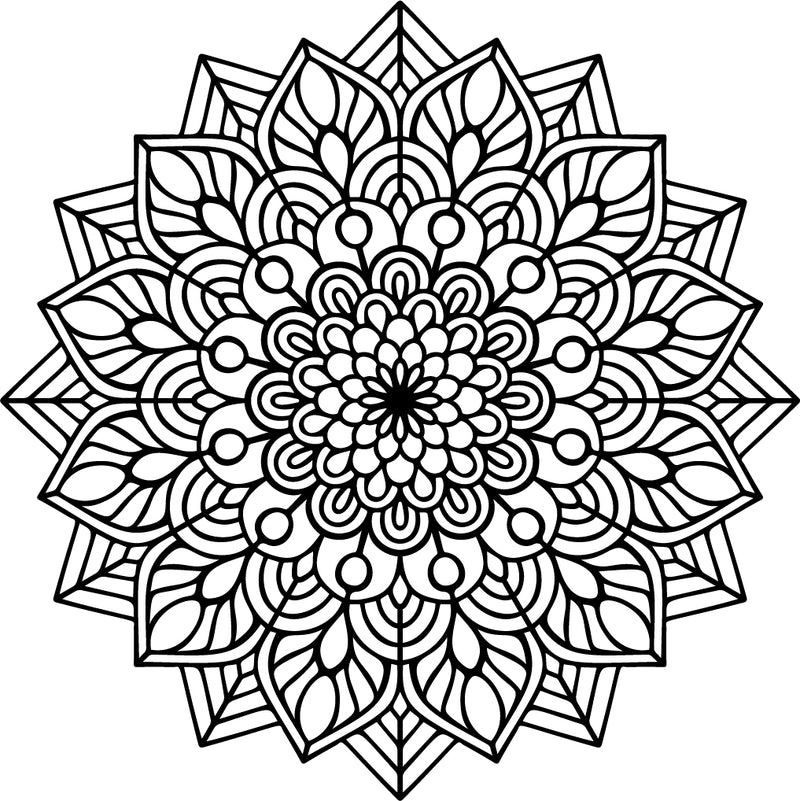 Vinyl Wall Art Decal - Mandala Figure - 23" x 23" - Adhesive Vinyl Sticker Decals - Home Apartment Workplace Decor - Yoga Studio Namaste Meditation Mandala Bohemian Flower (23" x 23"; Black) Black 23" x 23" 4