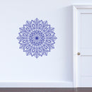 Vinyl Wall Art Decal - Mandala Figure - 23" x 23" - Adhesive Vinyl Sticker Decals - Home Apartment Workplace Decor - Yoga Studio Namaste Meditation Mandala Bohemian Flower (23" x 23"; Blue) Blue 23" x 23" 2