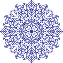 Vinyl Wall Art Decal - Mandala Figure - 23" x 23" - Adhesive Vinyl Sticker Decals - Home Apartment Workplace Decor - Yoga Studio Namaste Meditation Mandala Bohemian Flower (23" x 23"; Blue) Blue 23" x 23" 4