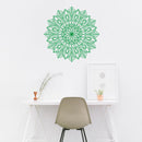 Vinyl Wall Art Decal - Mandala Figure - 23" x 23" - Adhesive Vinyl Sticker Decals - Home Apartment Workplace Decor - Yoga Studio Namaste Meditation Mandala Bohemian Flower (23" x 23"; Green) Green 23" x 23"