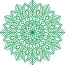 Vinyl Wall Art Decal - Mandala Figure - 23" x 23" - Adhesive Vinyl Sticker Decals - Home Apartment Workplace Decor - Yoga Studio Namaste Meditation Mandala Bohemian Flower (23" x 23"; Green) Green 23" x 23" 4