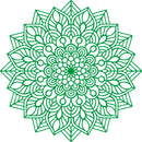 Vinyl Wall Art Decal - Mandala Figure - 23" x 23" - Adhesive Vinyl Sticker Decals - Home Apartment Workplace Decor - Yoga Studio Namaste Meditation Mandala Bohemian Flower (23" x 23"; Green) Green 23" x 23" 4
