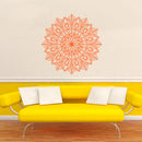 Vinyl Wall Art Decal - Mandala Figure - 23" x 23" - Adhesive Vinyl Sticker Decals - Home Apartment Workplace Decor - Yoga Studio Namaste Meditation Mandala Bohemian Flower (23" x 23"; Orange) Orange 23" x 23"