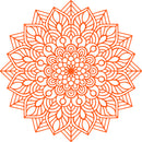 Vinyl Wall Art Decal - Mandala Figure - 23" x 23" - Adhesive Vinyl Sticker Decals - Home Apartment Workplace Decor - Yoga Studio Namaste Meditation Mandala Bohemian Flower (23" x 23"; Orange) Orange 23" x 23" 4