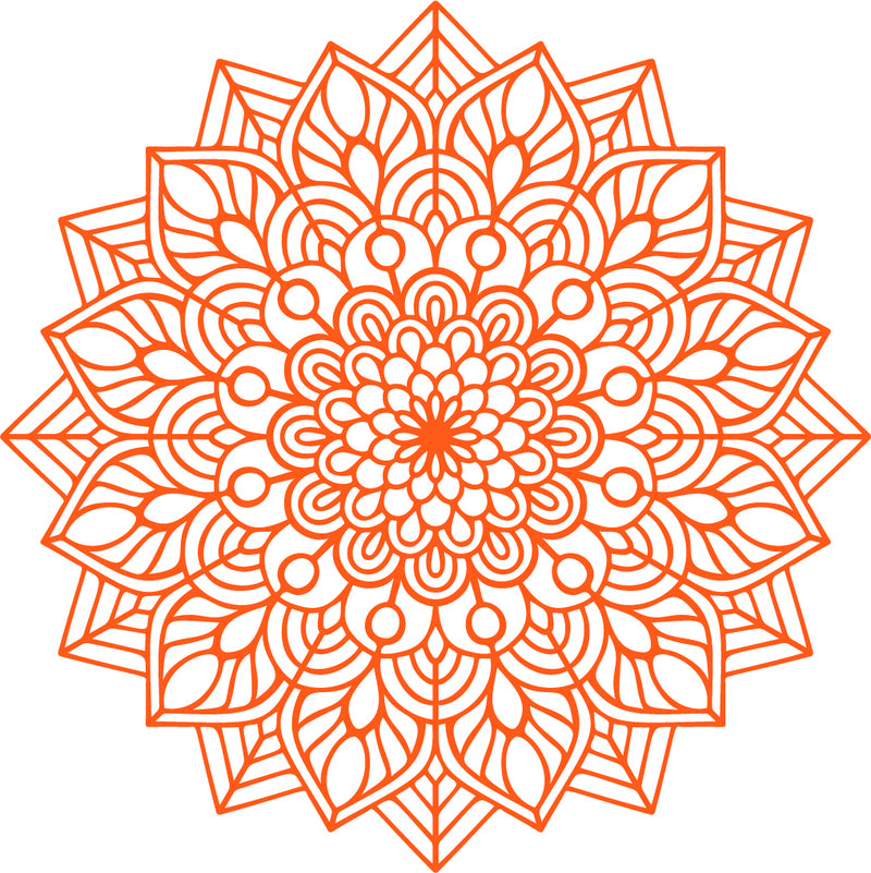 Vinyl Wall Art Decal - Mandala Figure - 23" x 23" - Adhesive Vinyl Sticker Decals - Home Apartment Workplace Decor - Yoga Studio Namaste Meditation Mandala Bohemian Flower (23" x 23"; Orange) Orange 23" x 23" 4