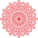 Vinyl Wall Art Decal - Mandala Figure - 23" x 23" - Adhesive Vinyl Sticker Decals - Home Apartment Workplace Decor - Yoga Studio Namaste Meditation Mandala Bohemian Flower (23" x 23"; Red) Red 23" x 23" 4