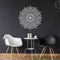 Vinyl Wall Art Decal - Mandala Figure - 23" x 23" - Adhesive Vinyl Sticker Decals - Home Apartment Workplace Decor - Yoga Studio Namaste Meditation Mandala Bohemian Flower (23" x 23"; White) White 23" x 23"