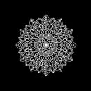 Vinyl Wall Art Decal - Mandala Figure - 23" x 23" - Adhesive Vinyl Sticker Decals - Home Apartment Workplace Decor - Yoga Studio Namaste Meditation Mandala Bohemian Flower (23" x 23"; White) White 23" x 23" 4
