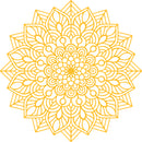 Vinyl Wall Art Decal - Mandala Figure - 23" x 23" - Adhesive Vinyl Sticker Decals - Home Apartment Workplace Decor - Yoga Studio Namaste Meditation Mandala Bohemian Flower (23" x 23"; Yellow) Yellow 23" x 23" 4