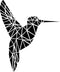 Vinyl Wall Art Decal - Geometric Hummingbird Outline - 28" x 23" - Beautiful Exotic Bird Wall Art Sticker Decals - Home Decor Living Room Bedroom (28" x 23"; Black) Black 28" x 23" 4