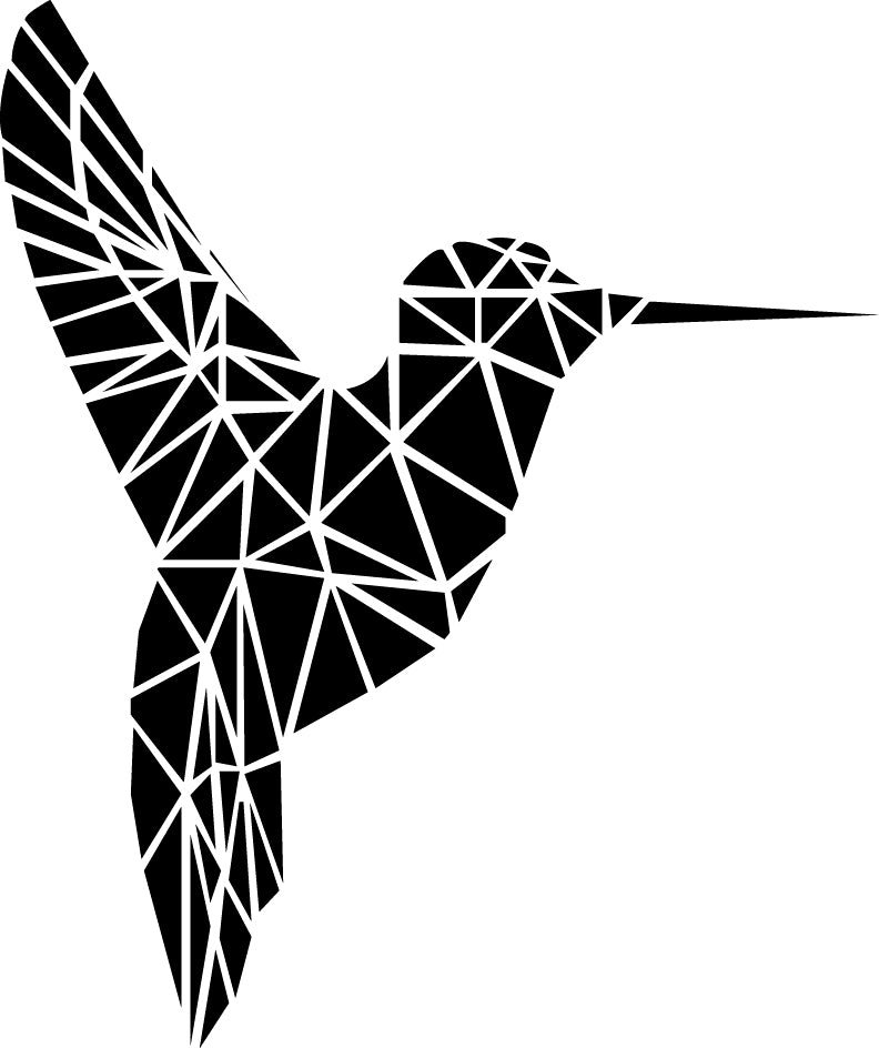 Vinyl Wall Art Decal - Geometric Hummingbird Outline - 28" x 23" - Beautiful Exotic Bird Wall Art Sticker Decals - Home Decor Living Room Bedroom (28" x 23"; Black) Black 28" x 23" 4