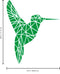 Vinyl Wall Art Decal - Geometric Hummingbird Outline - 28" x 23" - Beautiful Exotic Bird Wall Art Sticker Decals - Home Decor Living Room Bedroom (28" x 23"; Green) Green 28" x 23" 3