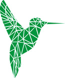 Vinyl Wall Art Decal - Geometric Hummingbird Outline - 28" x 23" - Beautiful Exotic Bird Wall Art Sticker Decals - Home Decor Living Room Bedroom (28" x 23"; Green) Green 28" x 23" 4